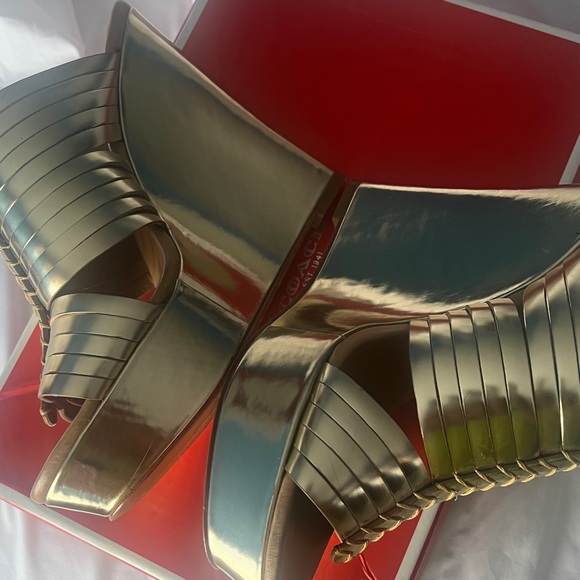 Coach gold wedges size 10 - Picture 3 of 7